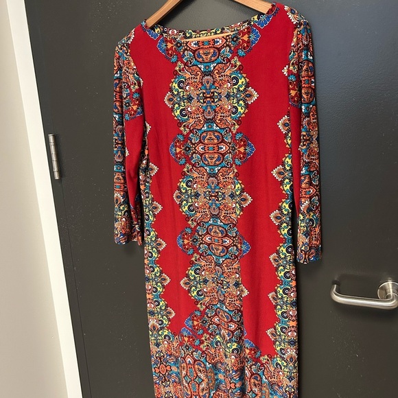 London Times Size 14 poly/spandex boho dress in excellent near new condition - Picture 13 of 13